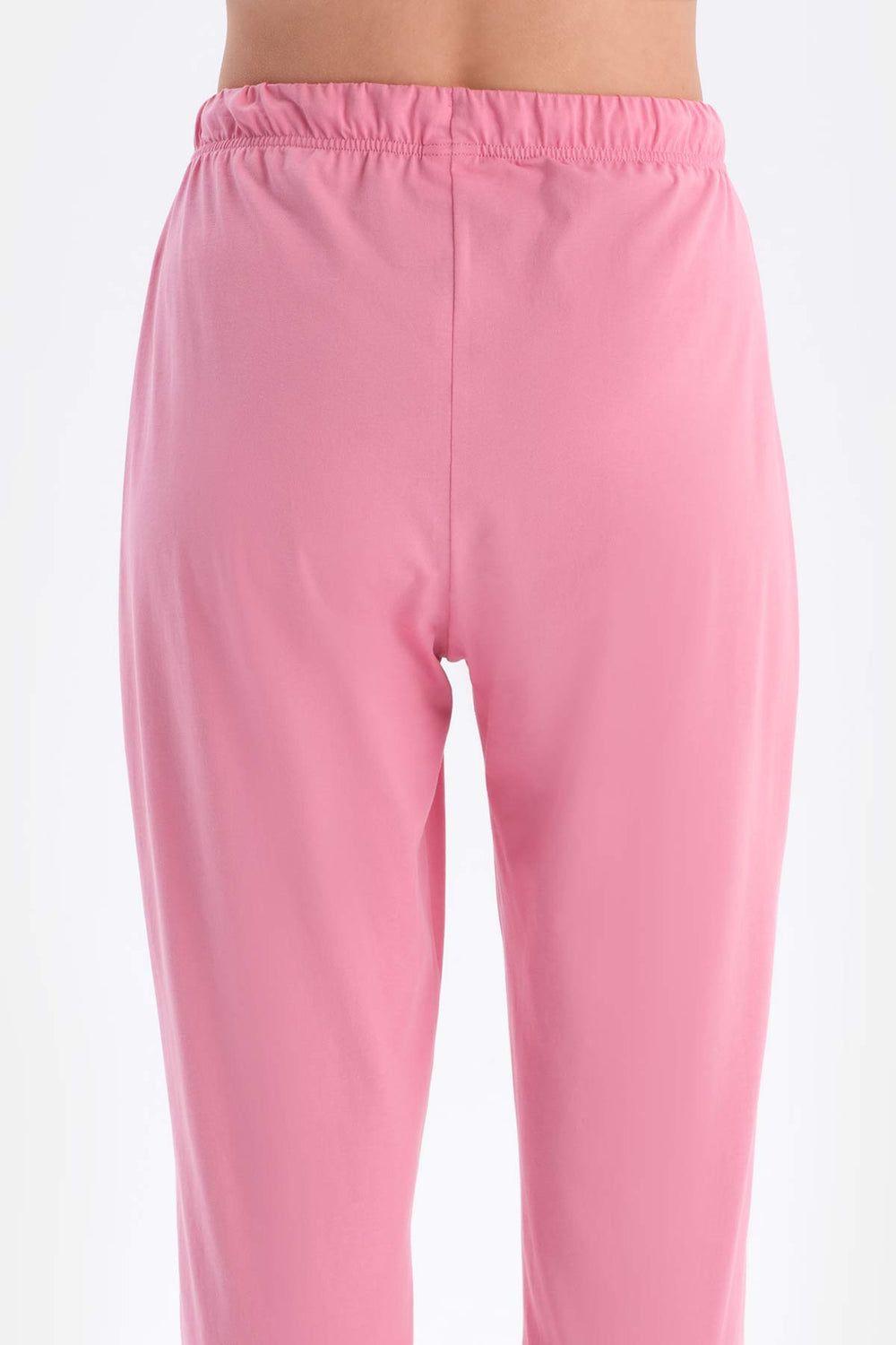 Ekru Kısa Kollu Parça Baskılı Tişört Pantolon Pijama Takımı