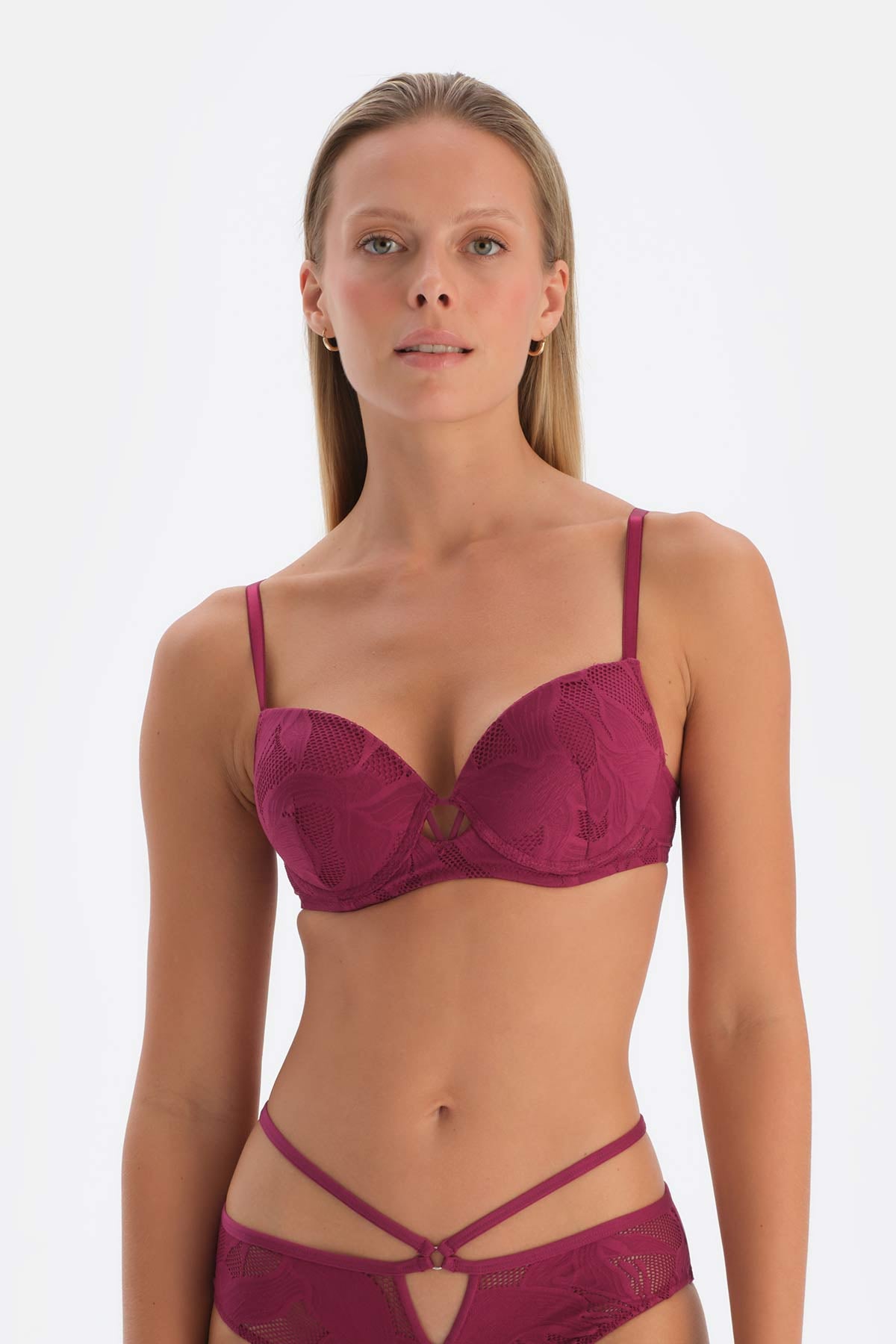 Damson TULLE DETAILED BODYSUIT
