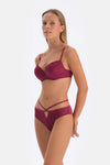 Damson TULLE DETAILED BODYSUIT