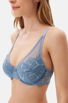 Blue TULLE DETAILED BODYSUIT