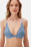 Mavi Dantelli Balensiz Kapsız Soft Sütyen