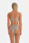 Light Grey LACE DETAILED BRAZILIAN PANTY