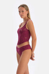 Damson TULLE DETAILED BODYSUIT