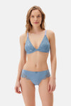 Blue TULLE DETAILED BODYSUIT