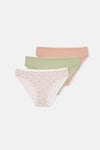 Multicolor 3'lü Desenli Brief Külot