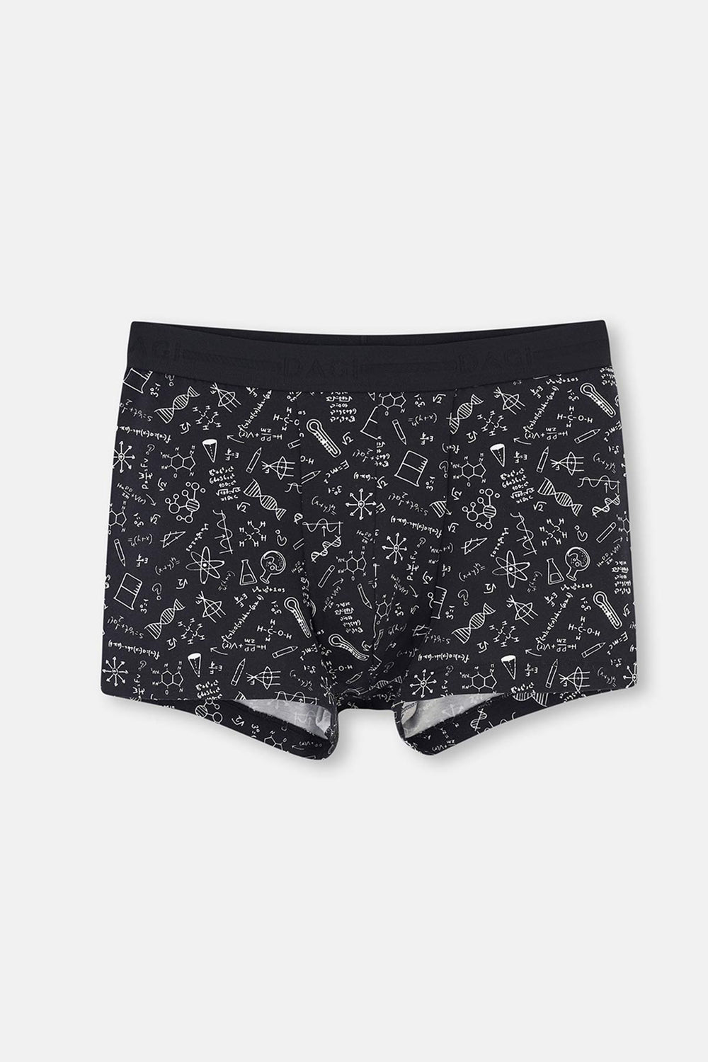 Siyah Pamuklu Desenli Boxer