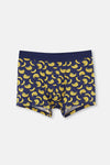 Lacivert Muz Desenli Pamuklu Boxer