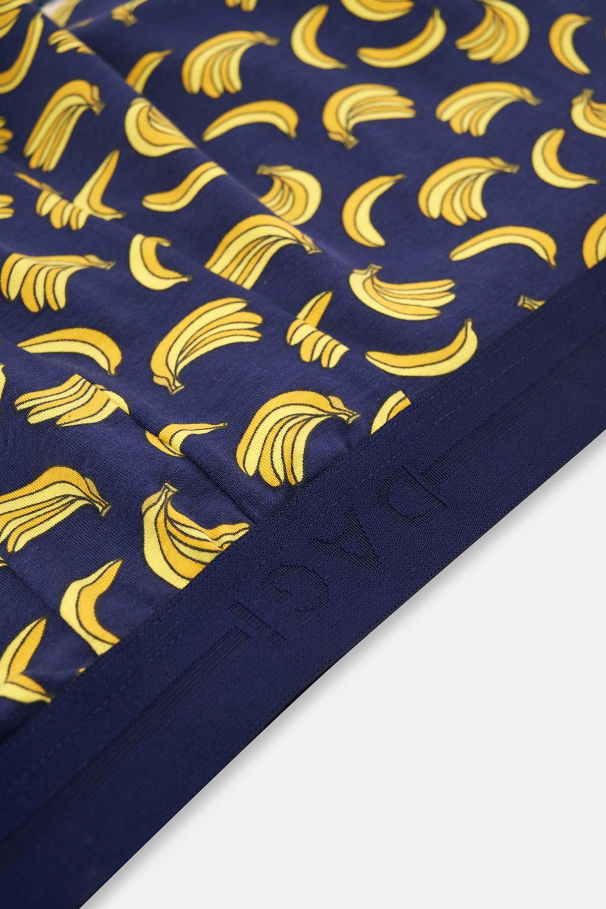 Lacivert Muz Desenli Pamuklu Boxer