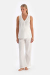 White MUSLIN MATERNITY LONG PAJAMA BOOTS
