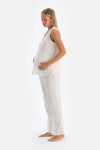 White MUSLIN MATERNITY LONG PAJAMA BOOTS