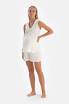 White MUSLIN MATERNITY SHORT PAJAMA BOOTS