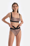 Kahverengi Leopar Yüksek Bel Bikini Altı