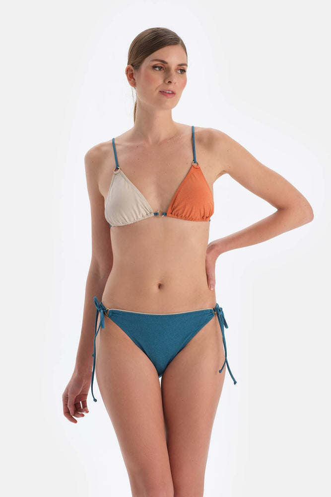 Petrol Mavi Düşük Bel Spagetti Bikini Altı