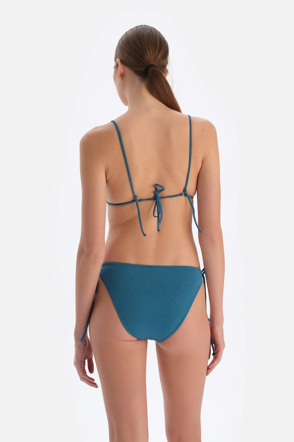 Petrol Mavi Düşük Bel Spagetti Bikini Altı