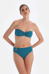 Petrol Mavi Düşük Bel Bikini Alt