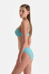 Beyaz-Lacivert Normal Bel Bikini Alt