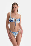 Beyaz-Mavi Brazilian Bikini Altı