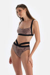 Kahverengi Leopar Bralet Bikini Üstü