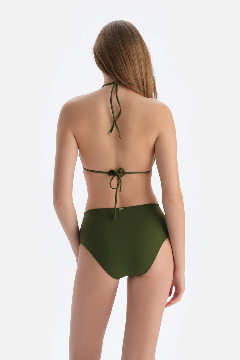 Haki Üçgen Balensiz Küçük Bikini Üst