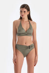 Haki Üçgen Geniş Bikini Üst
