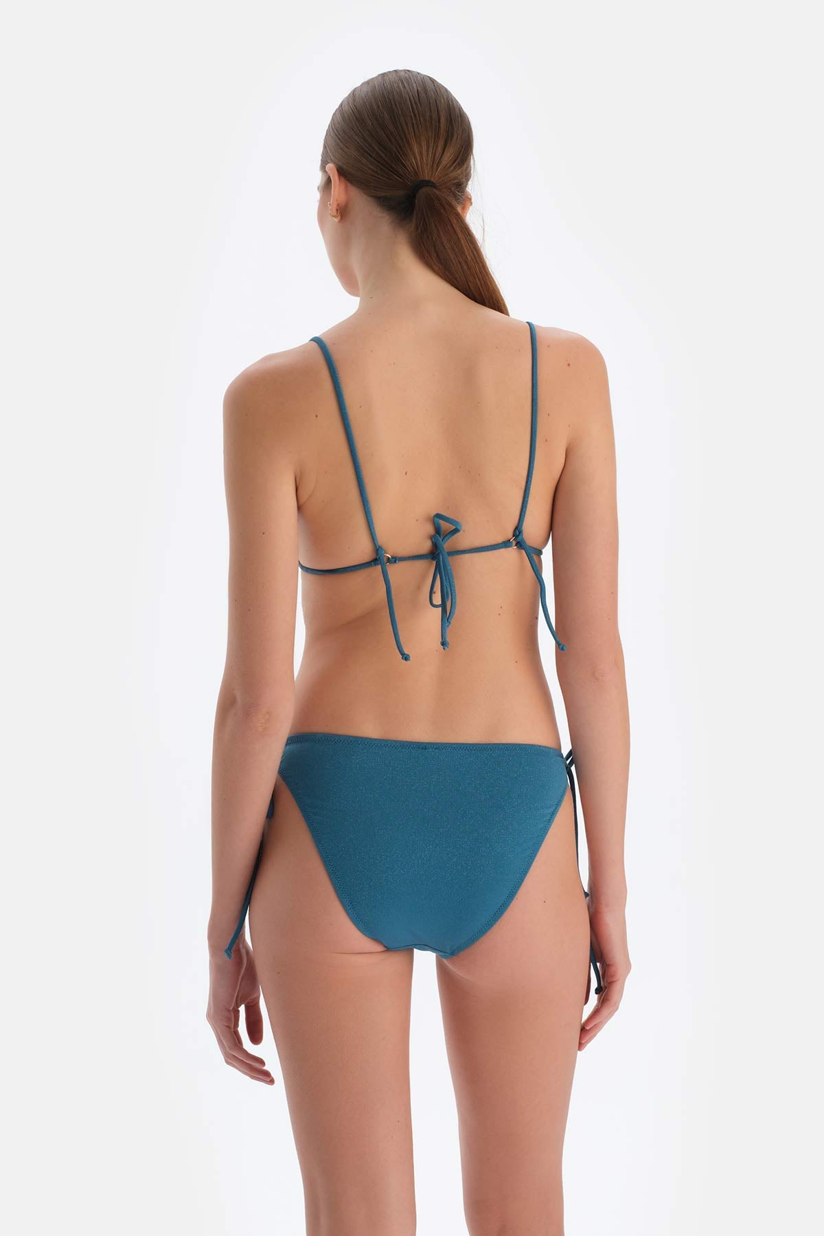 Petrol Mavi Üçgen Küçük Bikini Üst