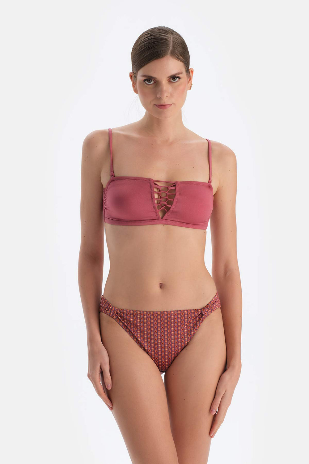 Kahverengi Straplez Bikini Üstü