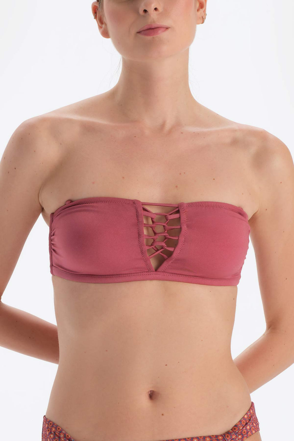 Kahverengi Straplez Bikini Üstü