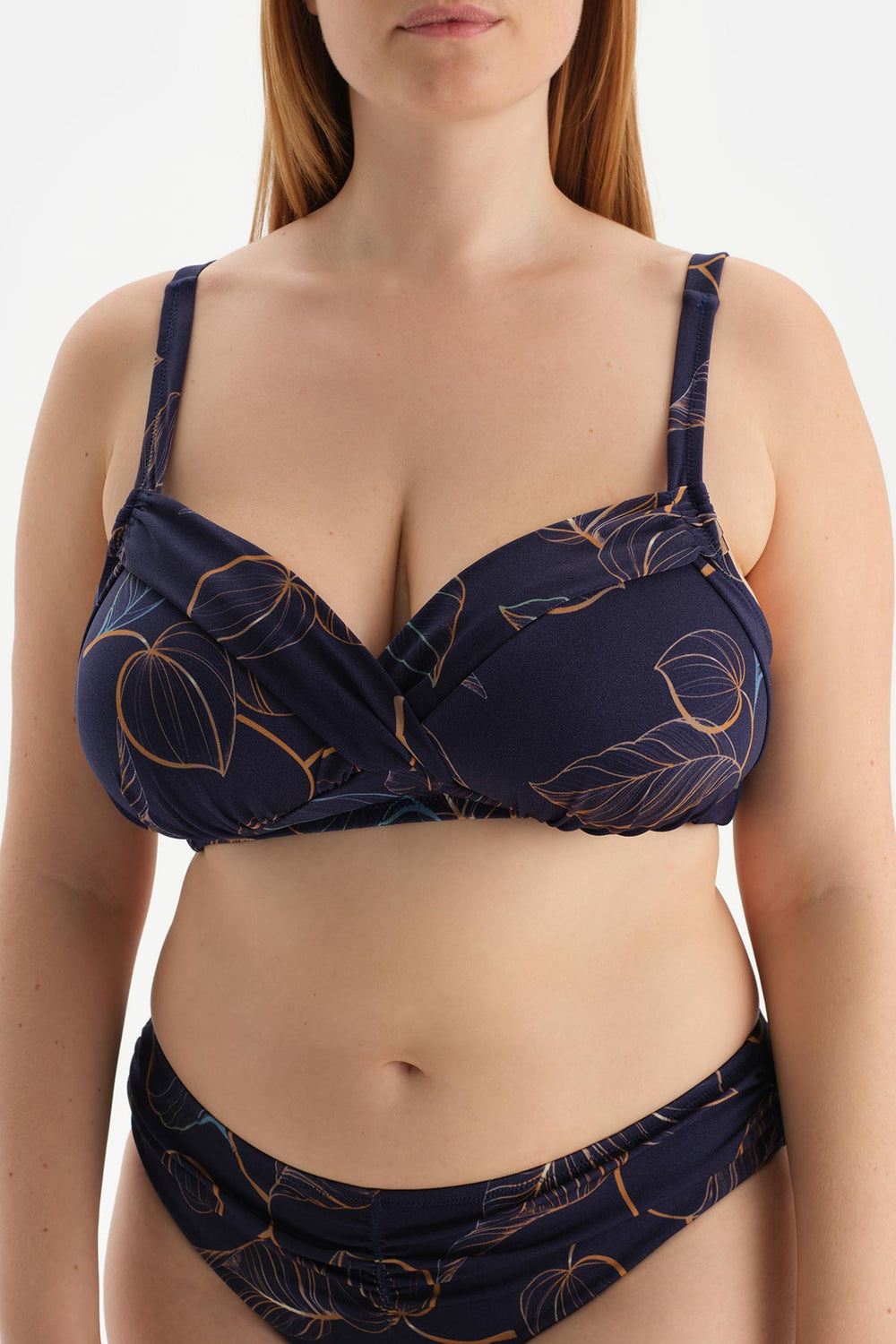 Lacivert Korseli Toparlayıcı Bikini Üstü