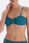 Petrol Mavi Straplez Bikini Üst