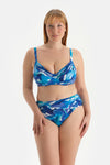 Mavi Korseli Toparlayıcı Bikini Üstü