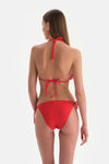 Kırmızı Üçgen Bikini Üst