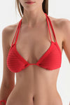 Kırmızı Üçgen Bikini Üst