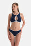 Lacivert Halter Yaka Bikini Üst