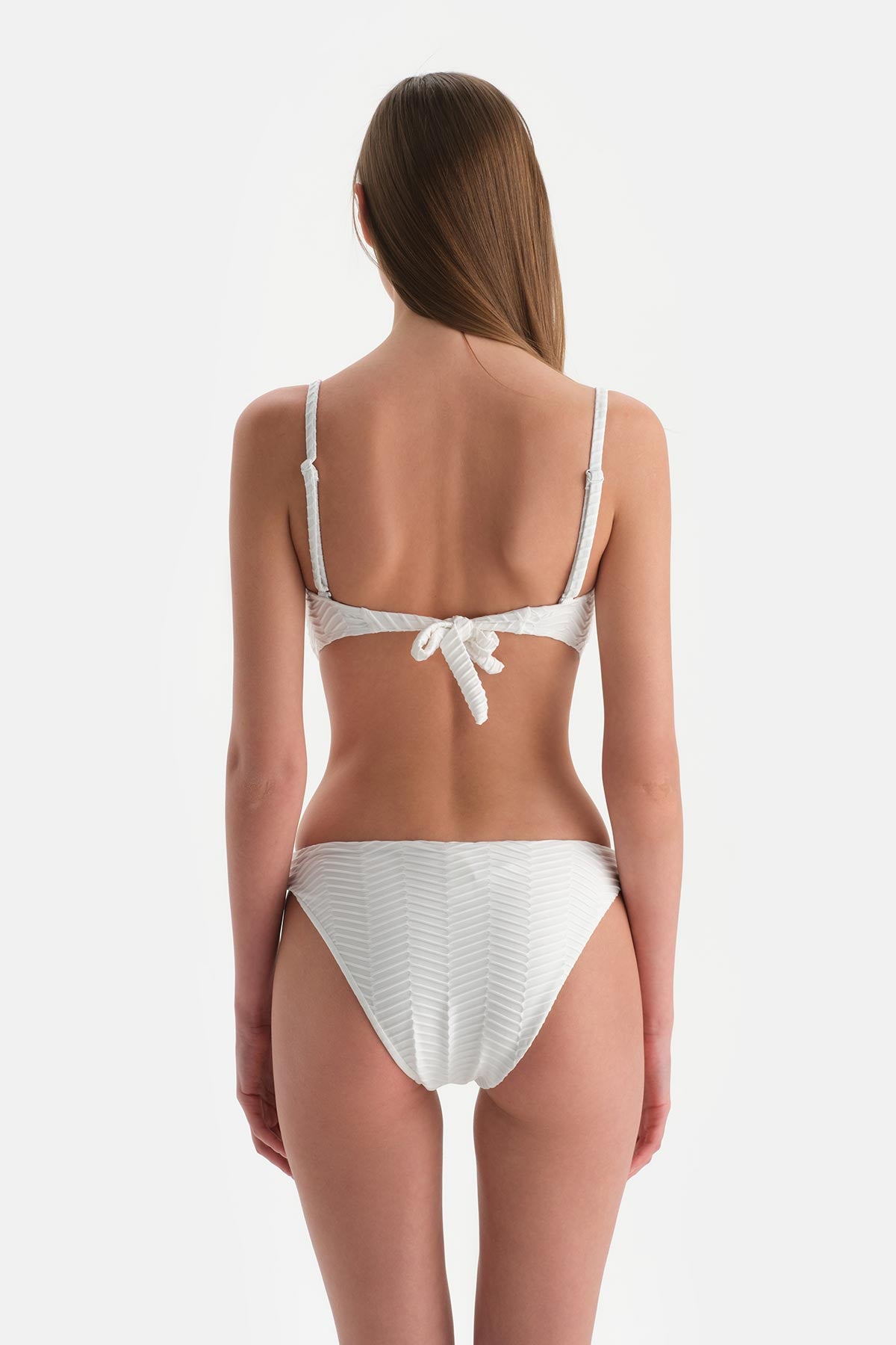 Beyaz Straplez Bikini Üst
