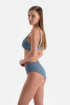 Lacivert Yüksek Bel Bikini Altı