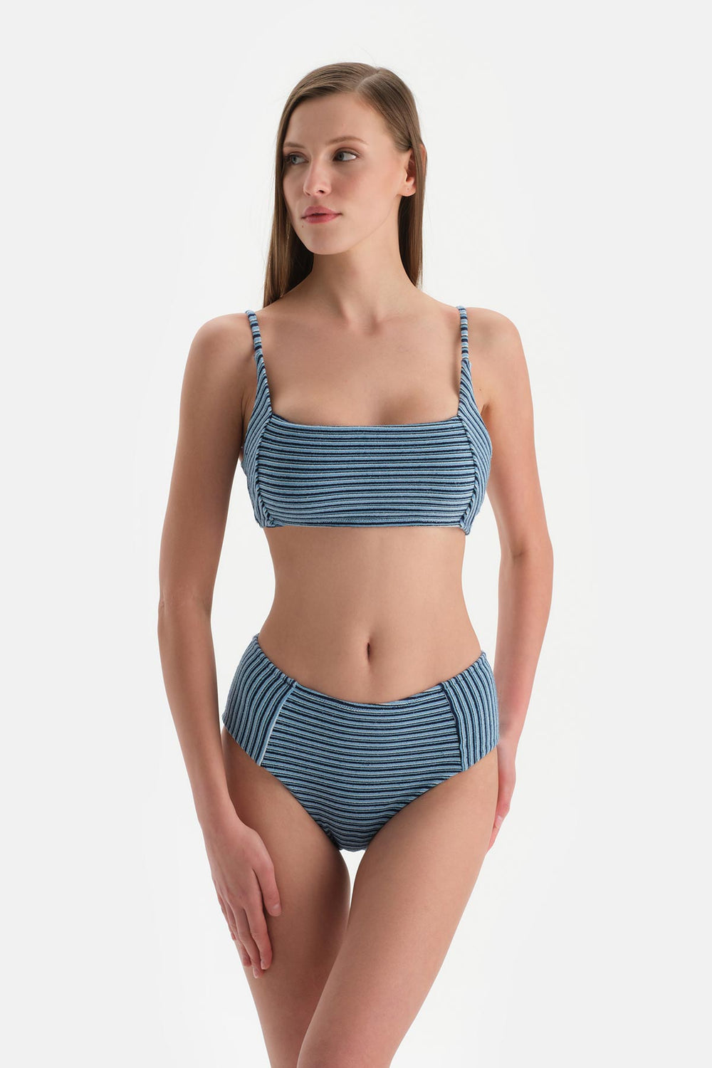 Lacivert Yüksek Bel Bikini Altı
