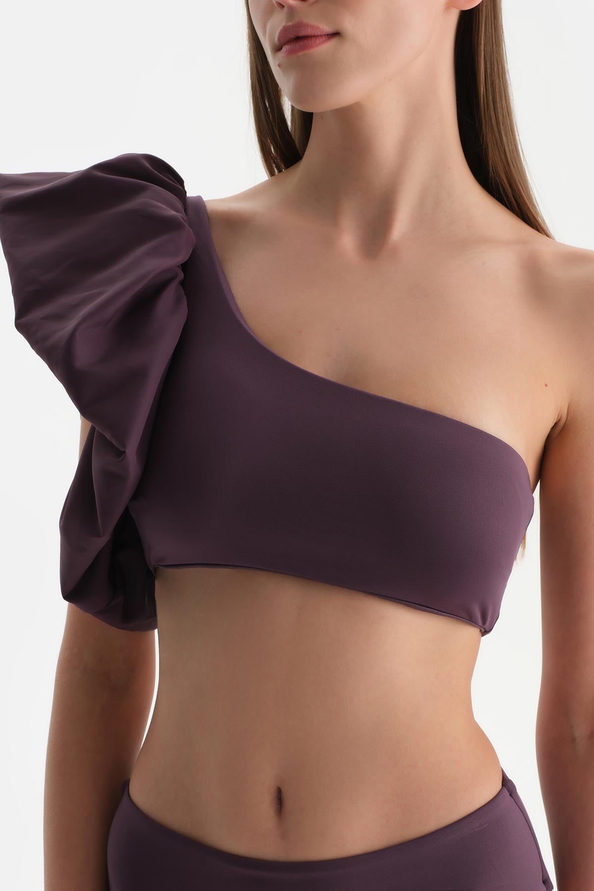 Mürdüm Straplez Bikini Üst