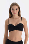 Black STRAPLESS BIKINI TOP WITH CUP