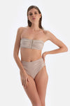 Bej Straplez Bikini Üst