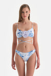 Beyaz-Mavi Bralet Bikini Üstü