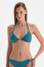 Petrol Mavi Üçgen Bikini Üst