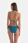 Petrol Mavi Üçgen Bikini Üst