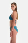 Petrol Mavi Üçgen Bikini Üst