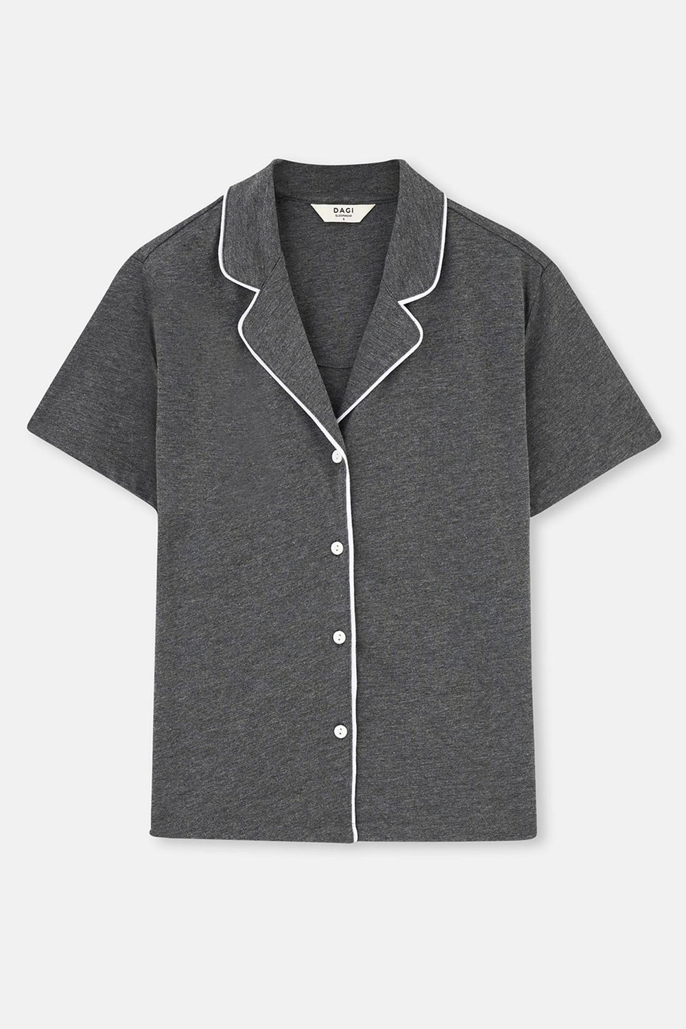 Antrasit Melanj Biye Detaylı Basic Şortlu Pijama Takımı