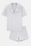 Gri Melanj Biye Detaylı Basic Şortlu Pijama Takımı