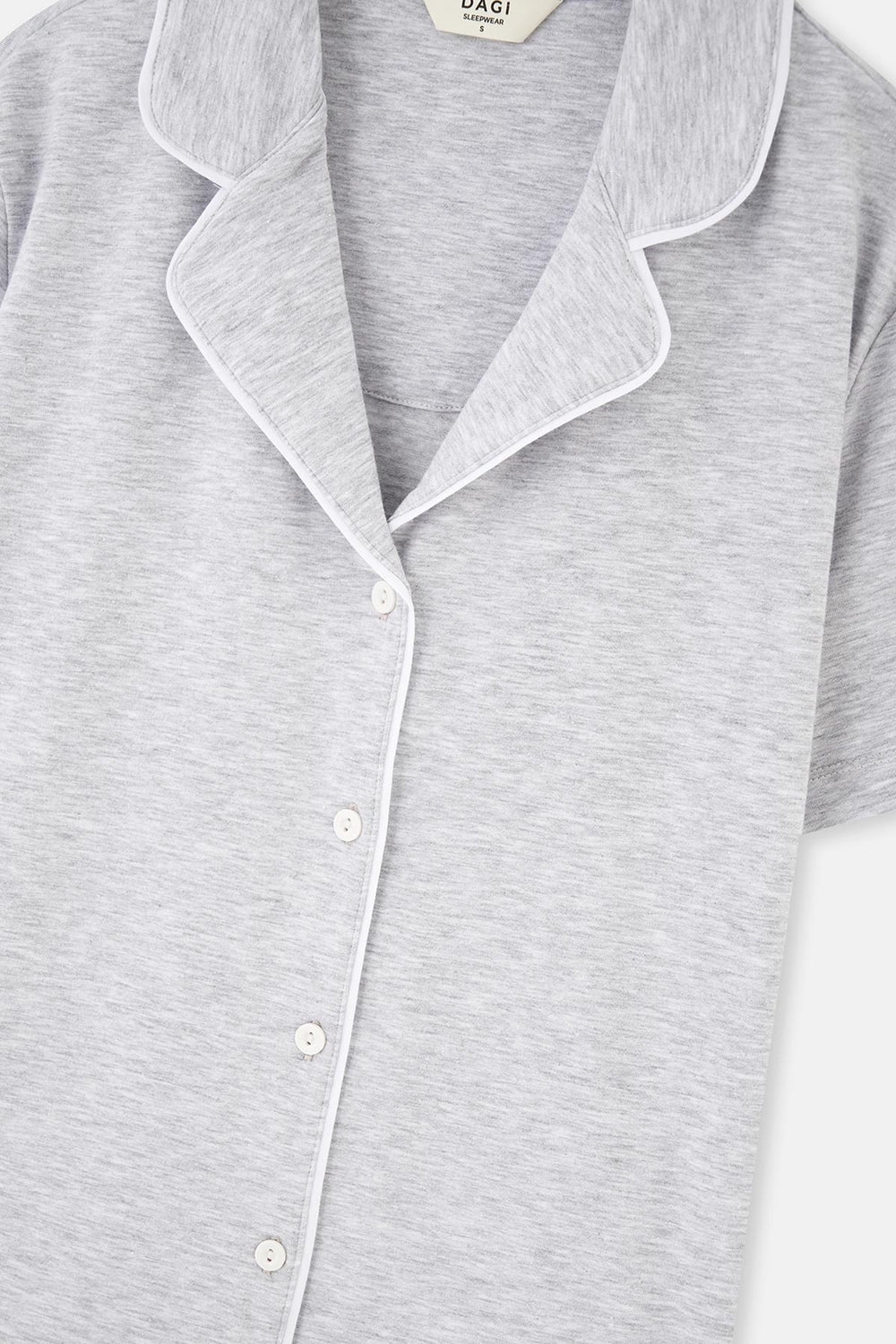 Gri Melanj Biye Detaylı Basic Şortlu Pijama Takımı