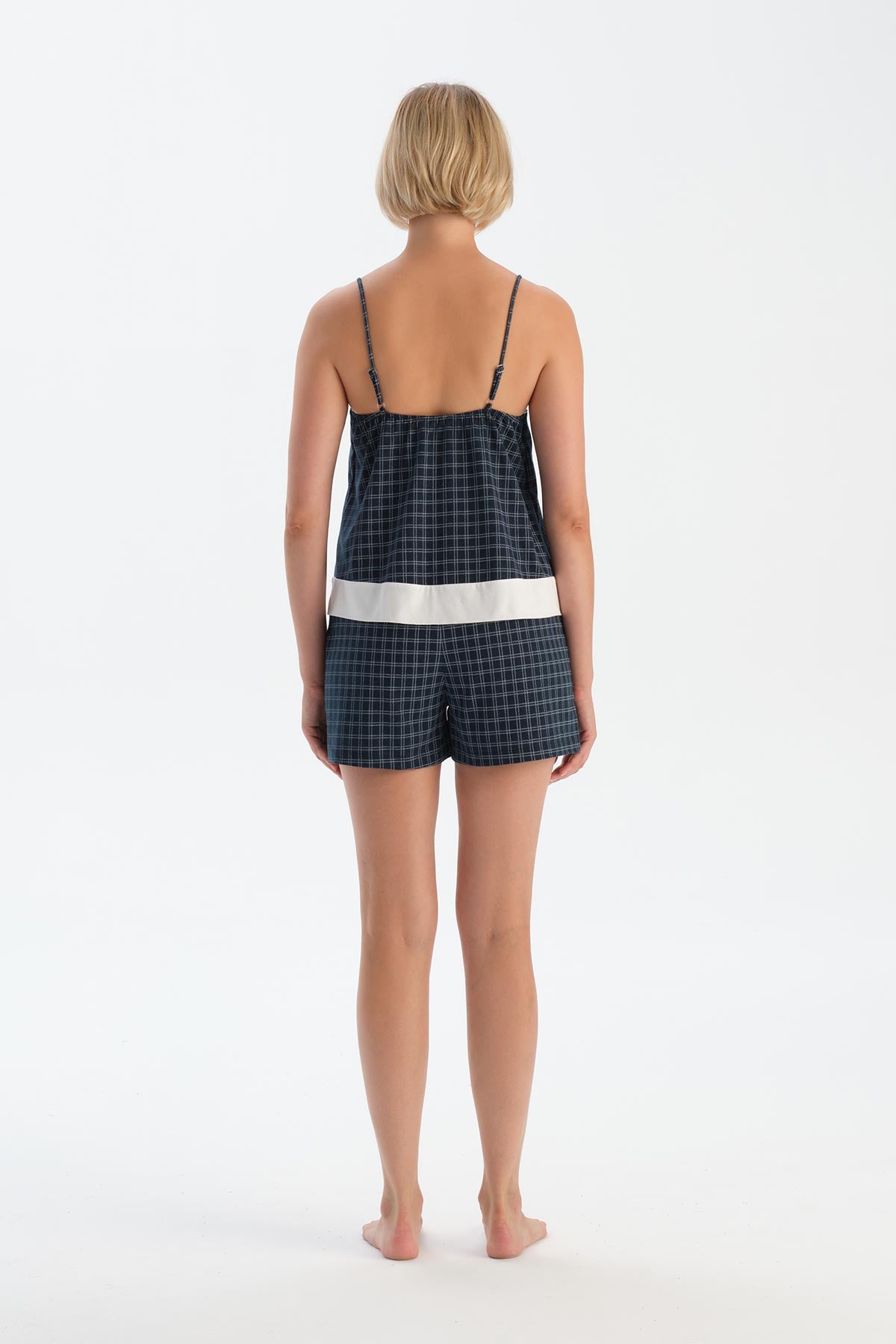 Lacivert Baskılı Atlet Şort Pijama Takımı