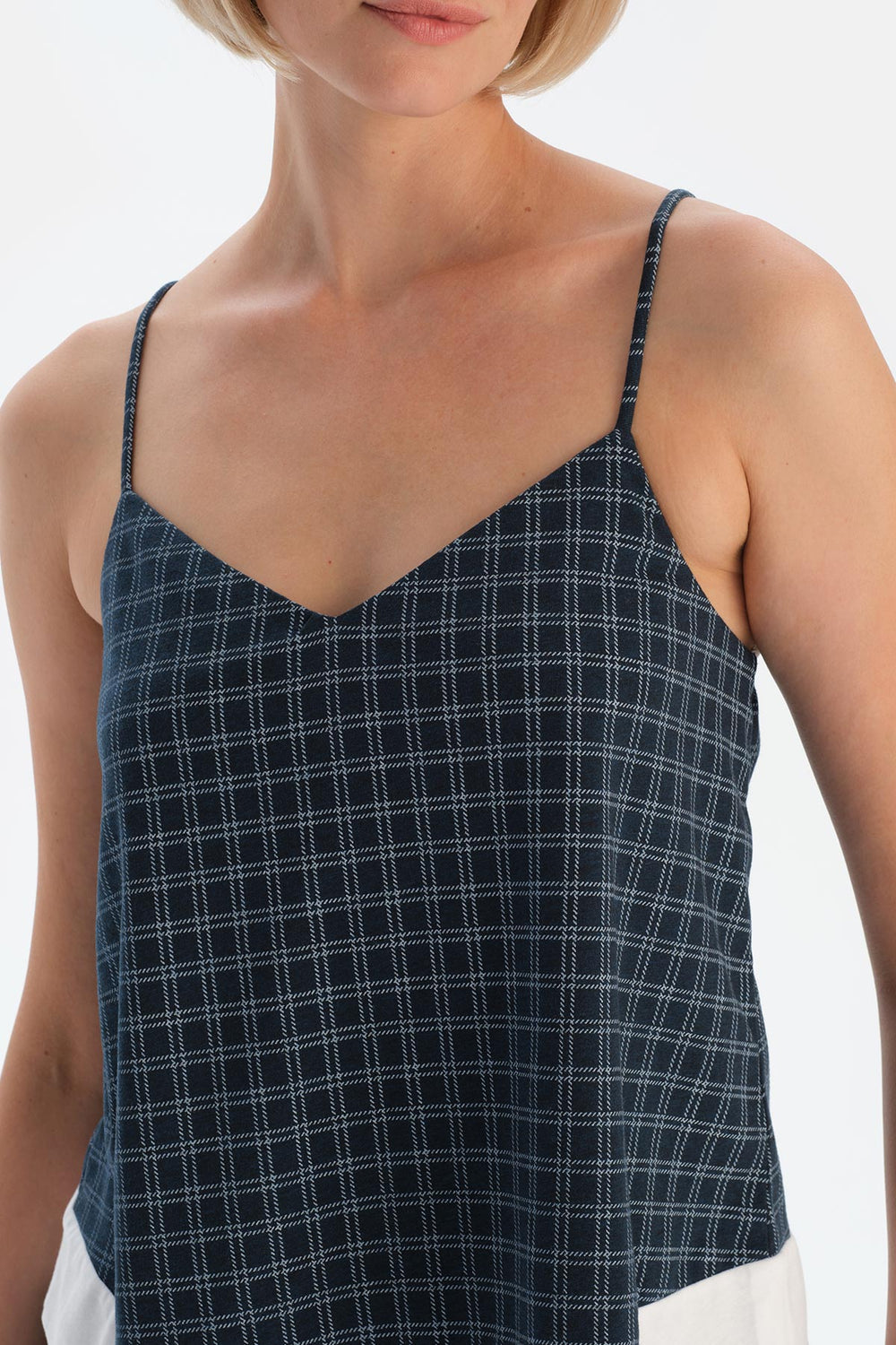 Lacivert Baskılı Atlet Şort Pijama Takımı