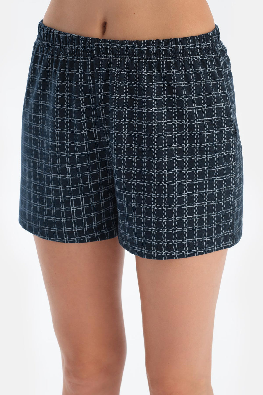 Lacivert Baskılı Atlet Şort Pijama Takımı