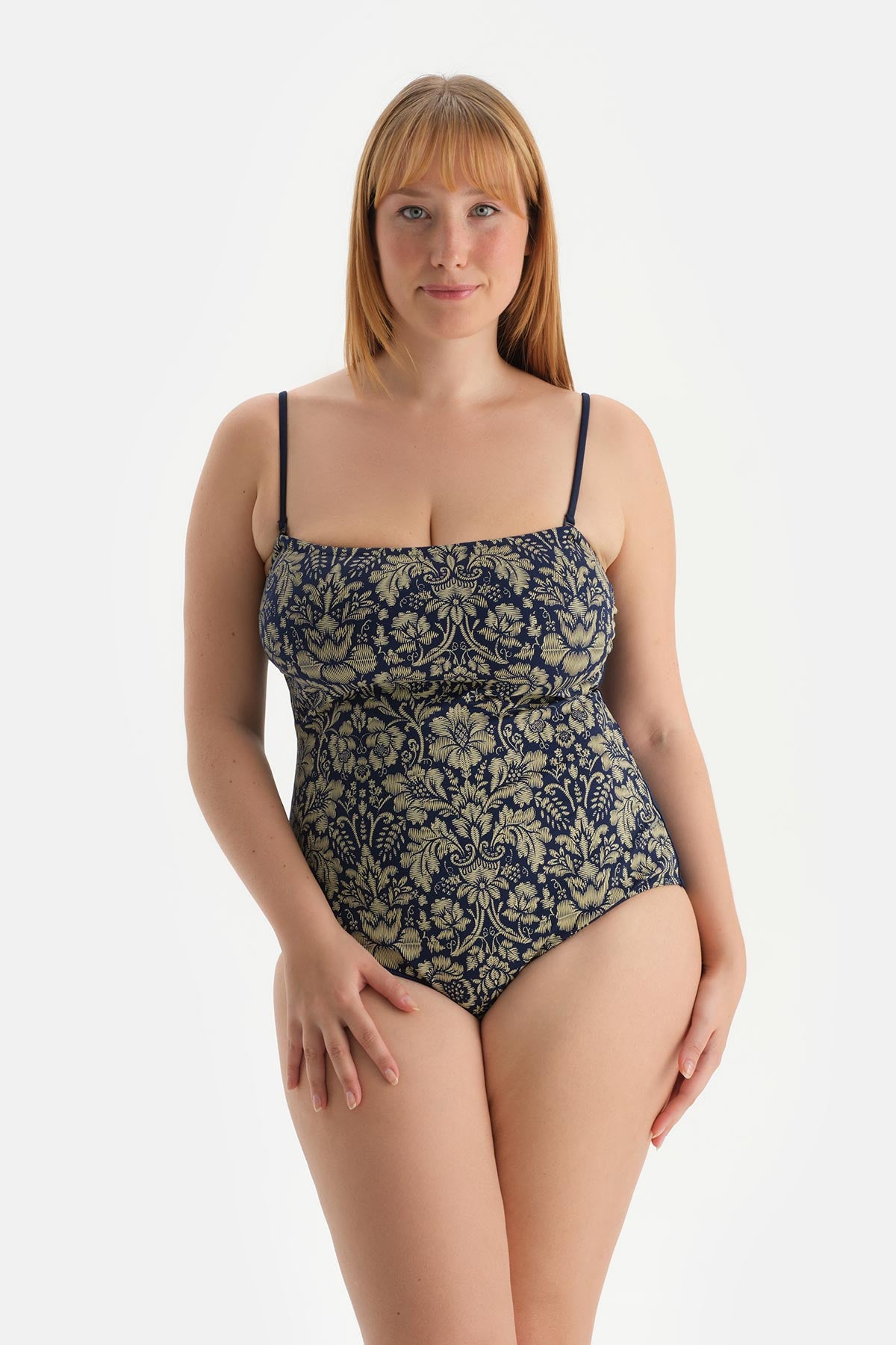 Lacivert Çıkarılabilir Askılı Korseli Toparlayıcı Mayo